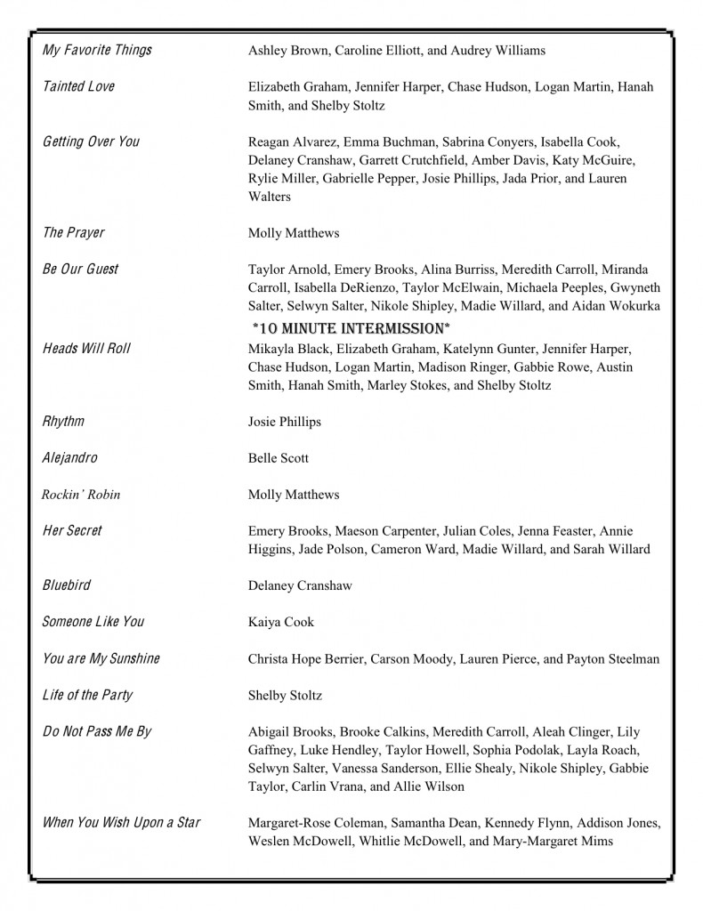 SCDC Recital 2pm Program, Page 2