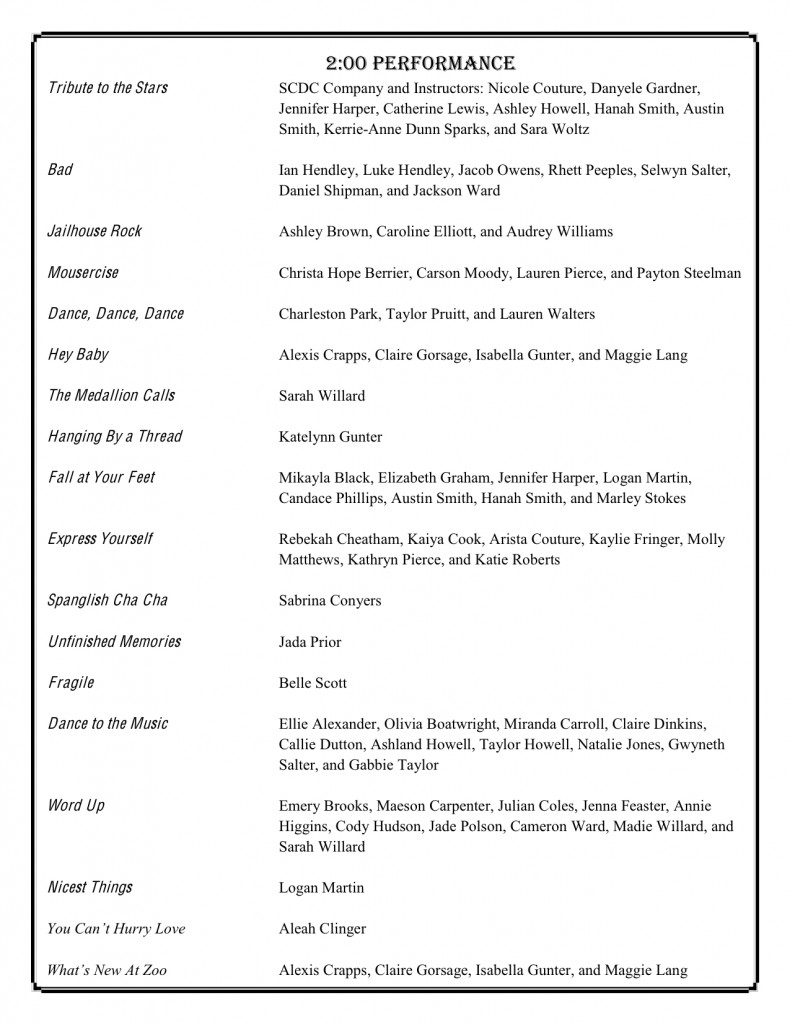SCDC Recital 2pm Program