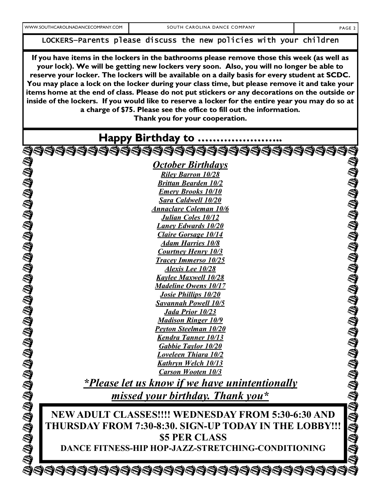 SCDC OCTOBER NEWSLETTER PG 2 SCDC OCTOBER NEWSLETTER PG 2