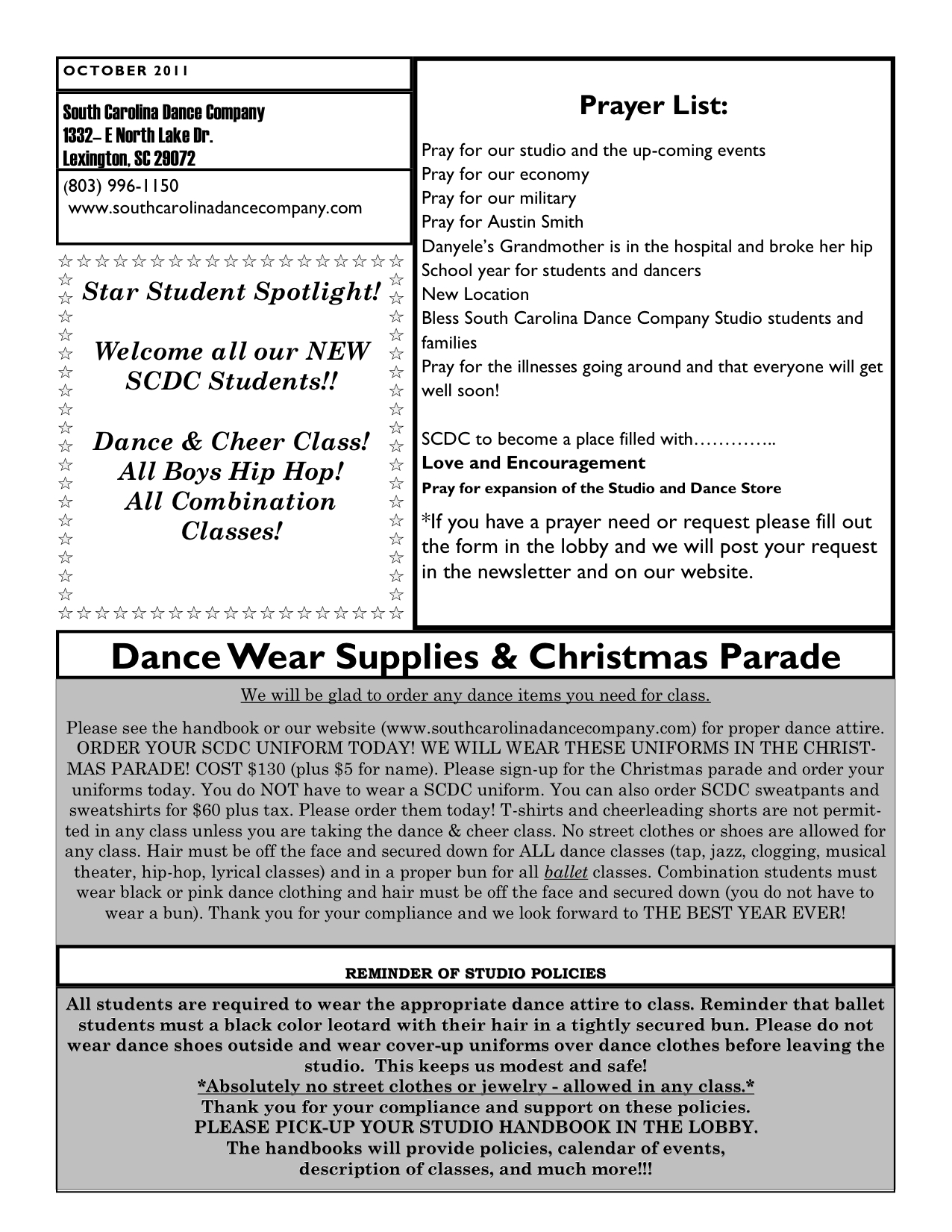 SCDC OCTOBER 2011 NEWSLETTER PG 4 SCDC OCTOBER 2011 NEWSLETTER PG 4