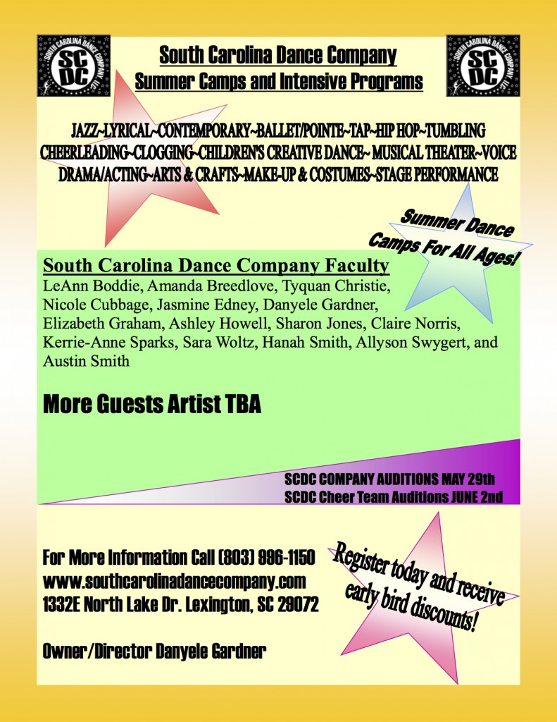 Summer Flyer 2012 copy1 SCDC of Lexington SC Summer Camps and Intensives for 2012