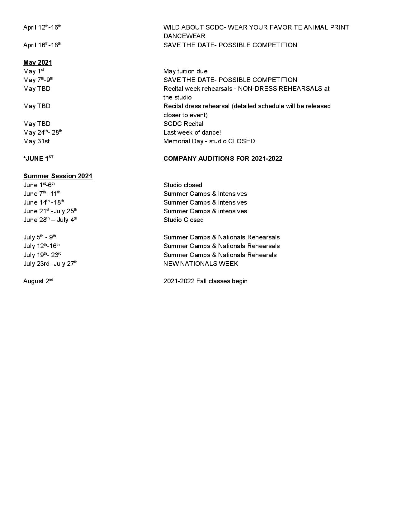 South Carolina Dance Company Calendar of Events South Carolina Dance